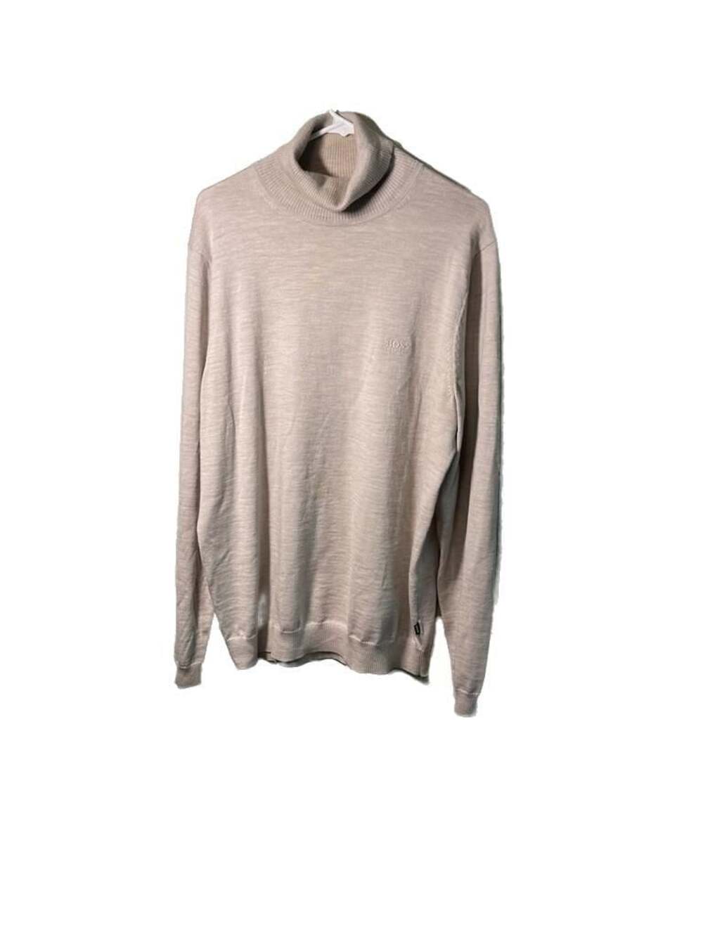 Sophisticated BOSS ExtraFine Merino Wool Turtleneck Sweater XL Neutrals